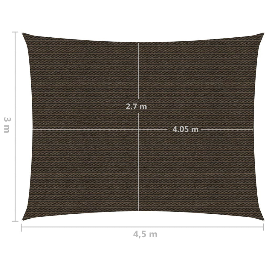 Zonnezeil 160 G/M² 3X4,5 M Hdpe Bruin 3 x 4.5 m