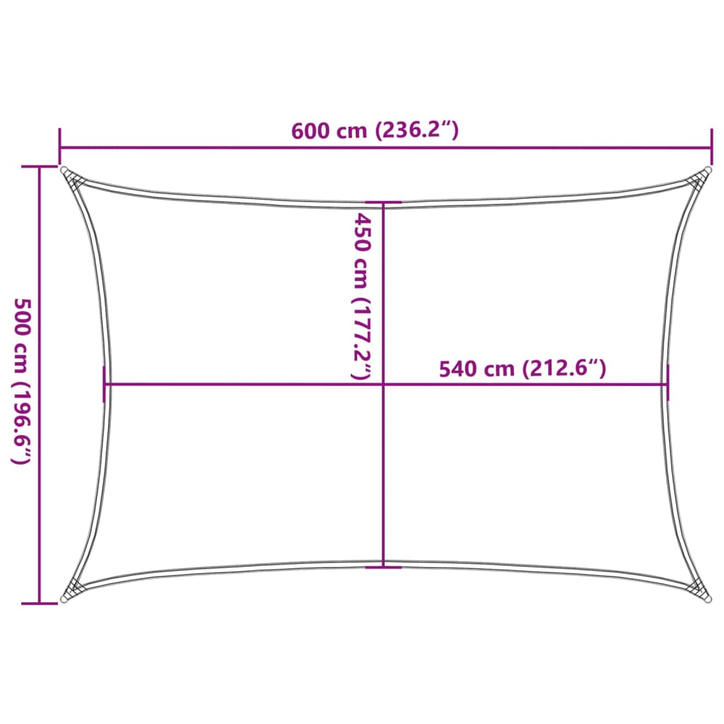 Zonnezeil 160 G/M² Hdpe Bruin 5 x 6 m
