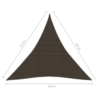 Zonnezeil 160 G/M² 3,6X3,6X3,6 M Hdpe Bruin 3.6 x 3.6 x 3.6 m