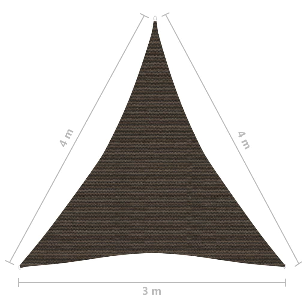 Zonnezeil 160 G/M² Hdpe Bruin 3 x 4 x 4 m