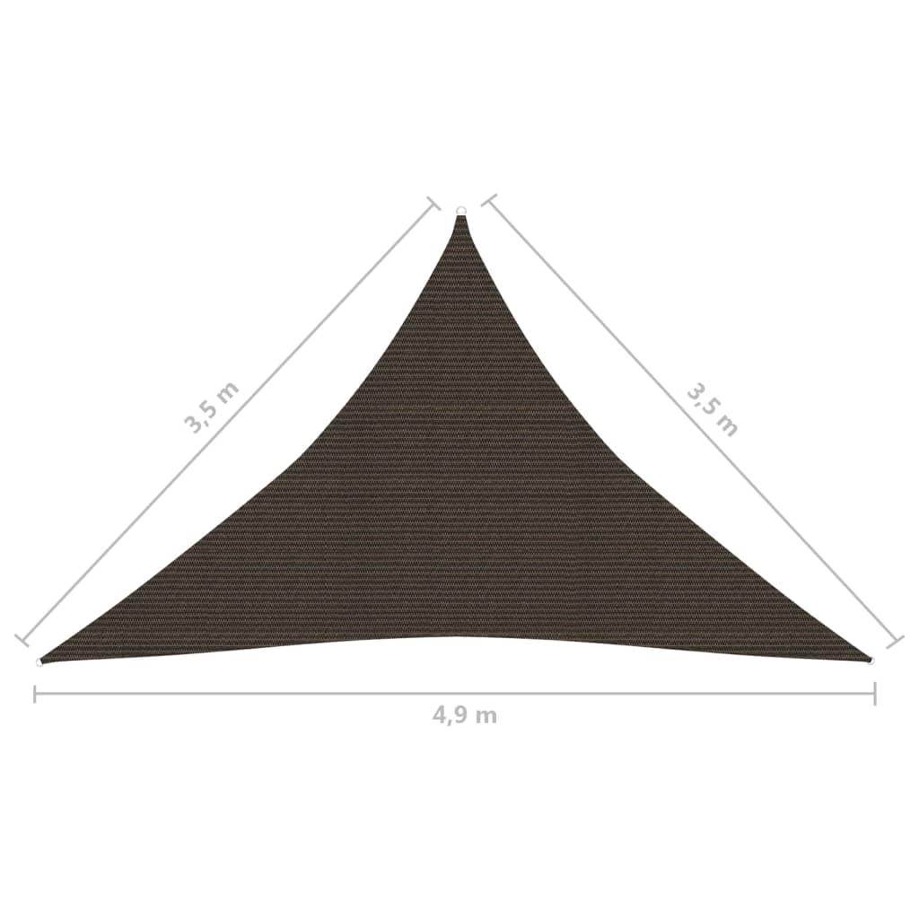 Zonnezeil 160 G/M² 3,5X3,5X4,9 M Hdpe Bruin 3.5 x 3.5 x 4.9 m