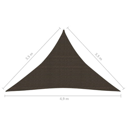 Zonnezeil 160 G/M² 3,5X3,5X4,9 M Hdpe Bruin 3.5 x 3.5 x 4.9 m