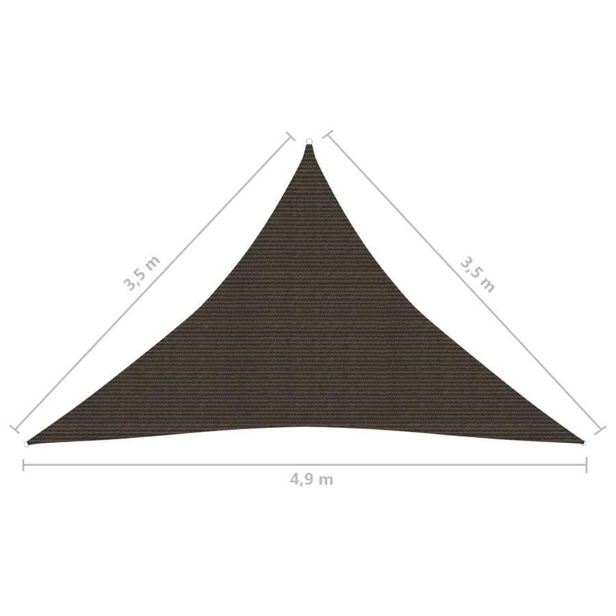 Zonnezeil 160 G/M² 3,5X3,5X4,9 M Hdpe Bruin 3.5 x 3.5 x 4.9 m