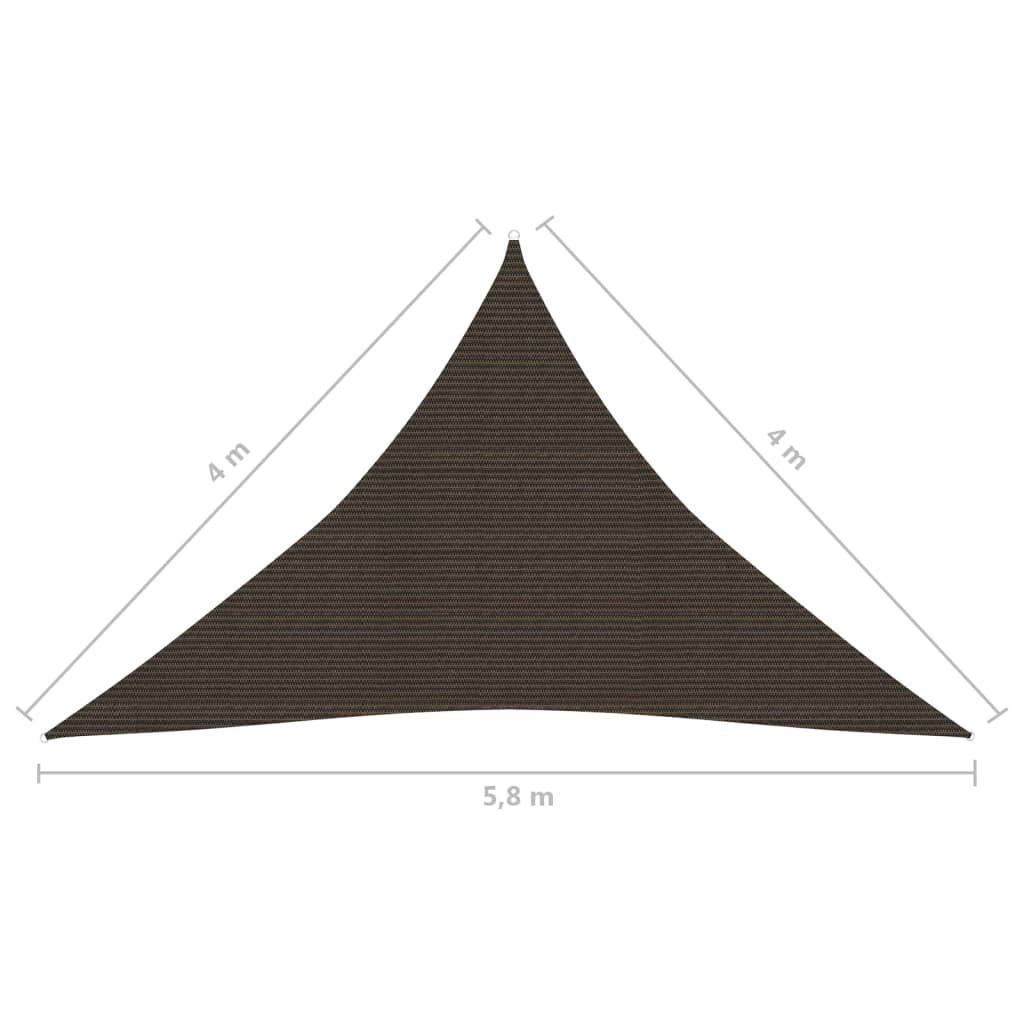 Zonnezeil 160 G/M² 4X4X5,8 M Hdpe Bruin 4 x 4 x 5.8 m