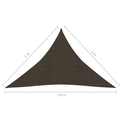 Zonnezeil 160 G/M² 4X4X5,8 M Hdpe Bruin 4 x 4 x 5.8 m