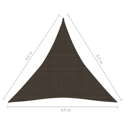 Zonnezeil 160 G/M² 4,5X4,5X4,5 M Hdpe Bruin 4.5 x 4.5 x 4.5 m