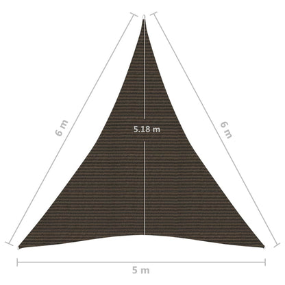Zonnezeil 160 G/M² Hdpe Bruin 5 x 6 x 6 m
