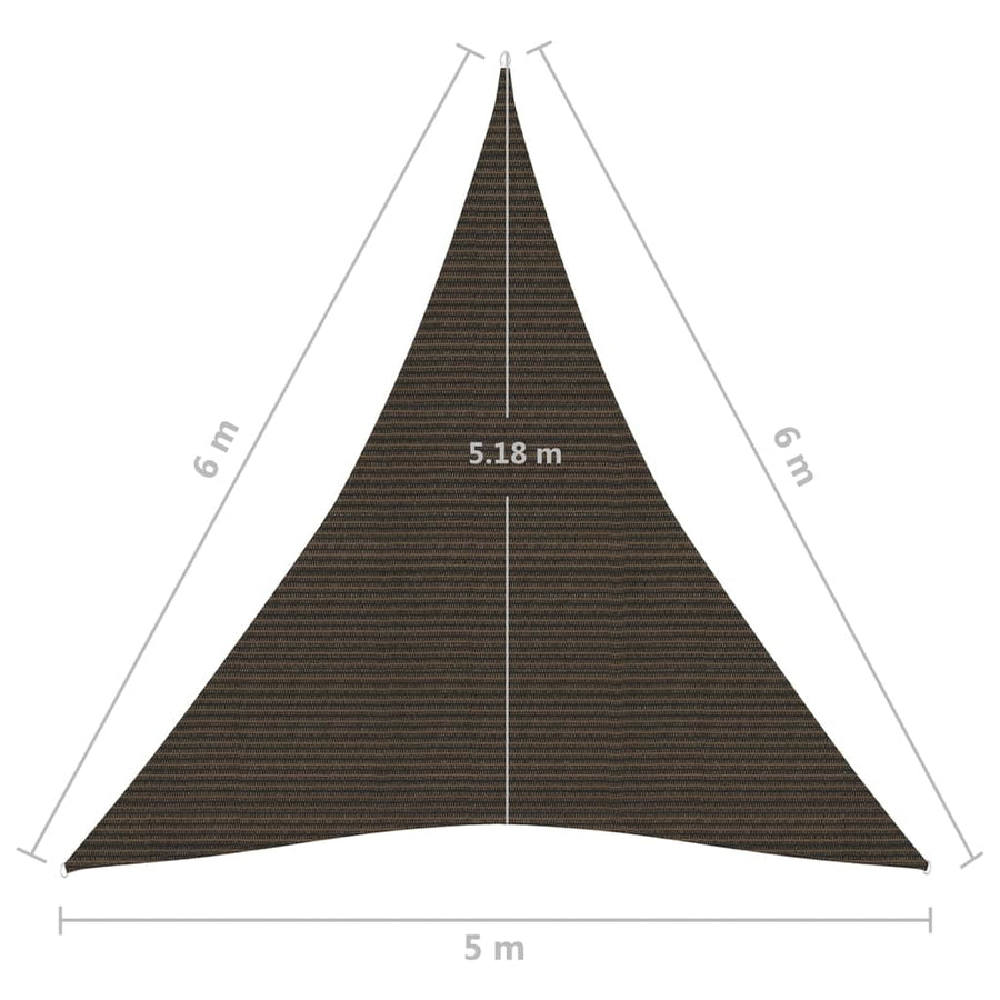 Zonnezeil 160 G/M² Hdpe Bruin 5 x 6 x 6 m