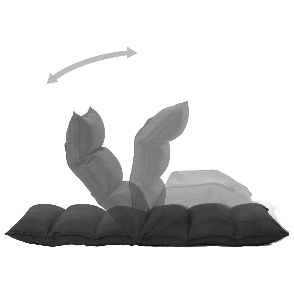 Vloerstoel Inklapbaar Stof Zwart