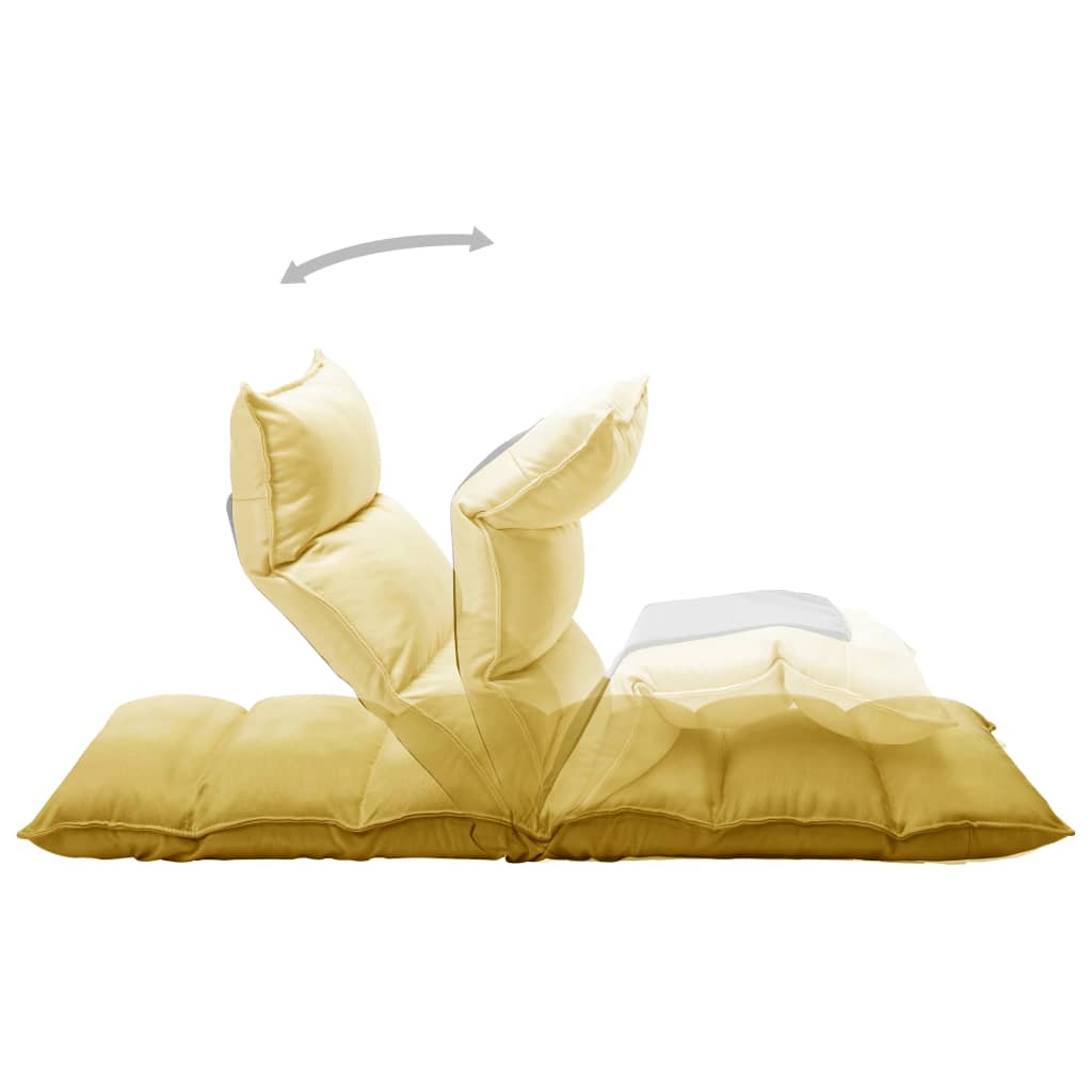 Vloerstoel Inklapbaar Stof Mosterdgeel