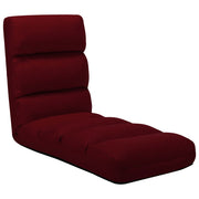 Foldable floor chair artificial leather wine red