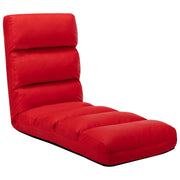 Floor chair foldable faux leather red