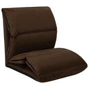 Vloerstoel inklapbaar microvezel bruin 216x56x9 cm