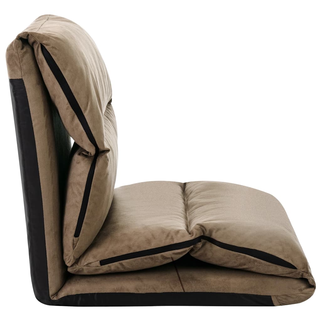 Vloerstoel Inklapbaar Microvezel Taupe 1