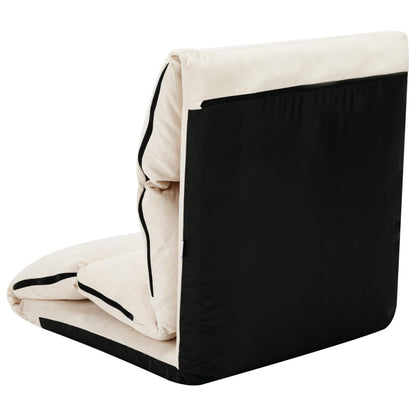 Vloerstoel Inklapbaar Microvezel Crème 1