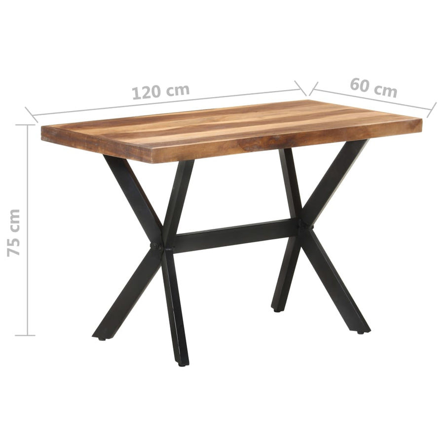 Eettafel Massief Hout Met Honingkleurige Afwerking 120 x 60 x 75 cm