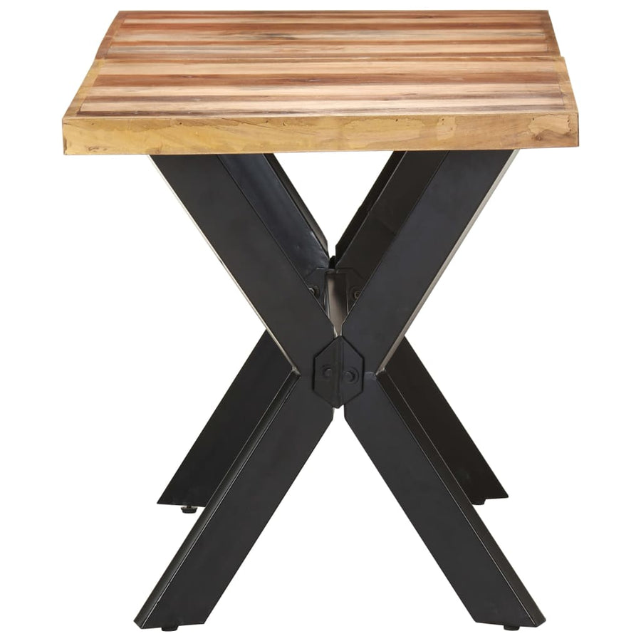 Eettafel Massief Hout Met Honingkleurige Afwerking 140 x 70 x 75 cm