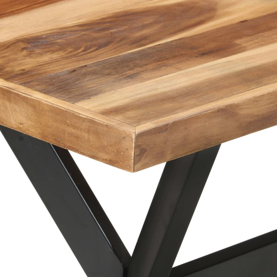 Eettafel Massief Hout Met Honingkleurige Afwerking 140 x 70 x 75 cm