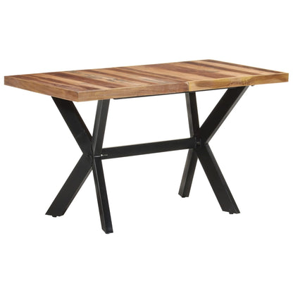 Eettafel Massief Hout Met Honingkleurige Afwerking 140 x 70 x 75 cm