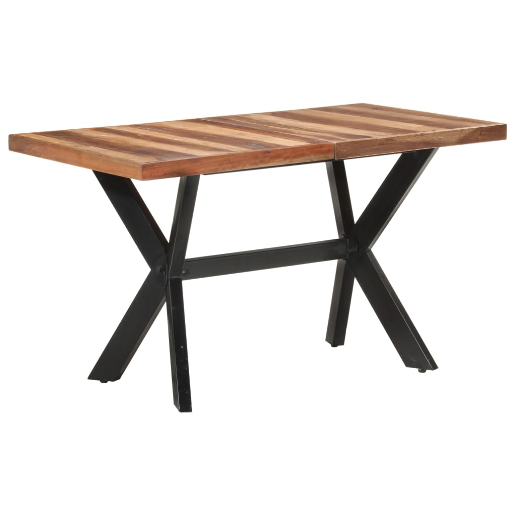Eettafel Massief Hout Met Honingkleurige Afwerking 140 x 70 x 75 cm