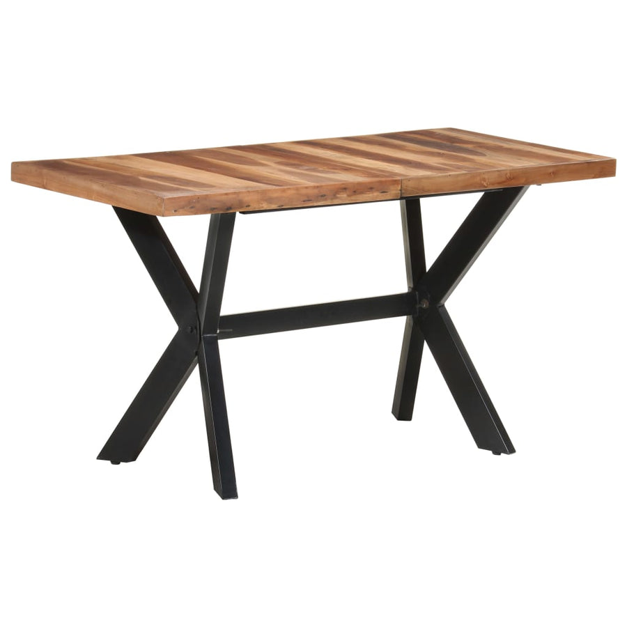 Eettafel Massief Hout Met Honingkleurige Afwerking 140 x 70 x 75 cm
