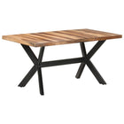 Solid Wood Dining Table with Honey-Colored Finish 160 x 80 x 75 cm