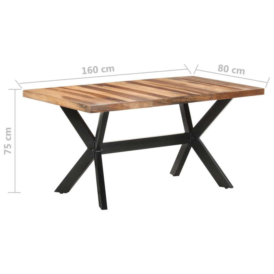 Eettafel Massief Hout Met Honingkleurige Afwerking 160 x 80 x 75 cm