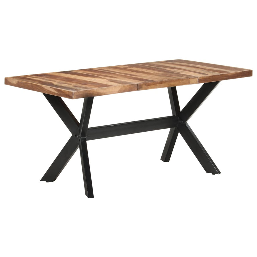 Eettafel Massief Hout Met Honingkleurige Afwerking 160 x 80 x 75 cm