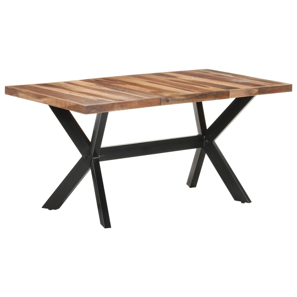 Eettafel Massief Hout Met Honingkleurige Afwerking 160 x 80 x 75 cm