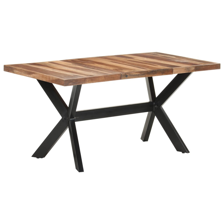 Eettafel Massief Hout Met Honingkleurige Afwerking 160 x 80 x 75 cm