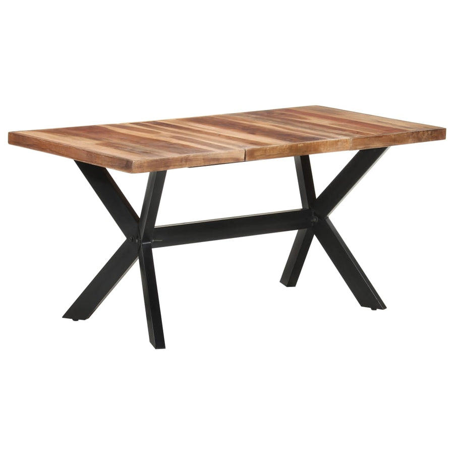 Eettafel Massief Hout Met Honingkleurige Afwerking 160 x 80 x 75 cm