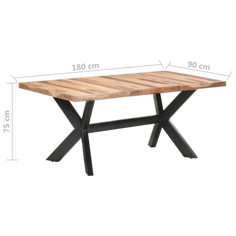 Eettafel Massief Hout Met Honingkleurige Afwerking 180 x 90 x 75 cm