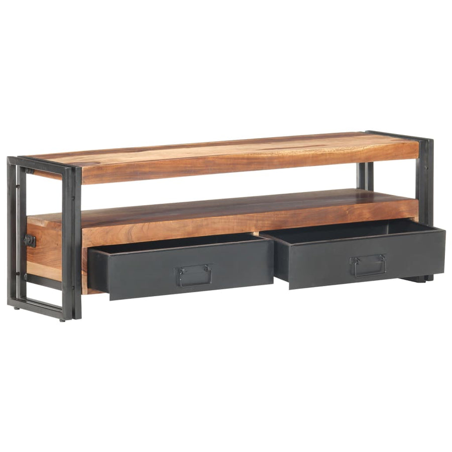 Tv-Meubel 120X30X40 Cm Massief Hout Met Sheesham Afwerking