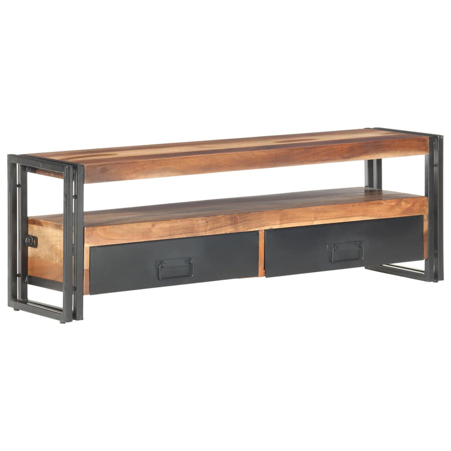 Tv-Meubel 120X30X40 Cm Massief Hout Met Sheesham Afwerking