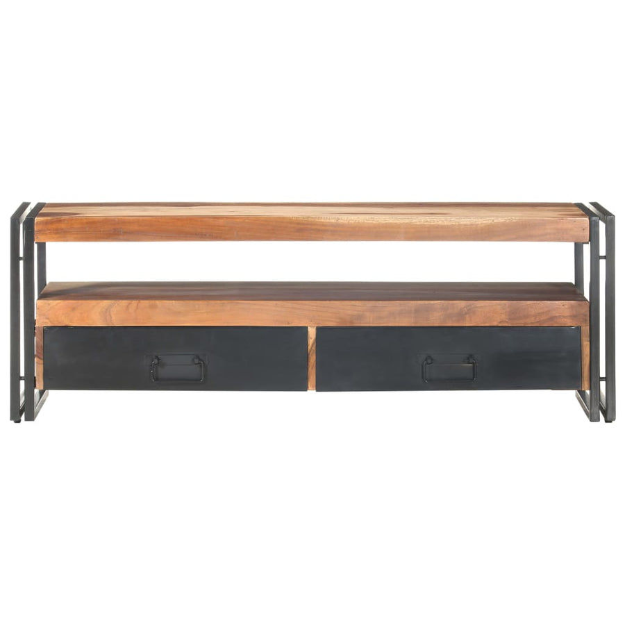 Tv-Meubel 120X30X40 Cm Massief Hout Met Sheesham Afwerking