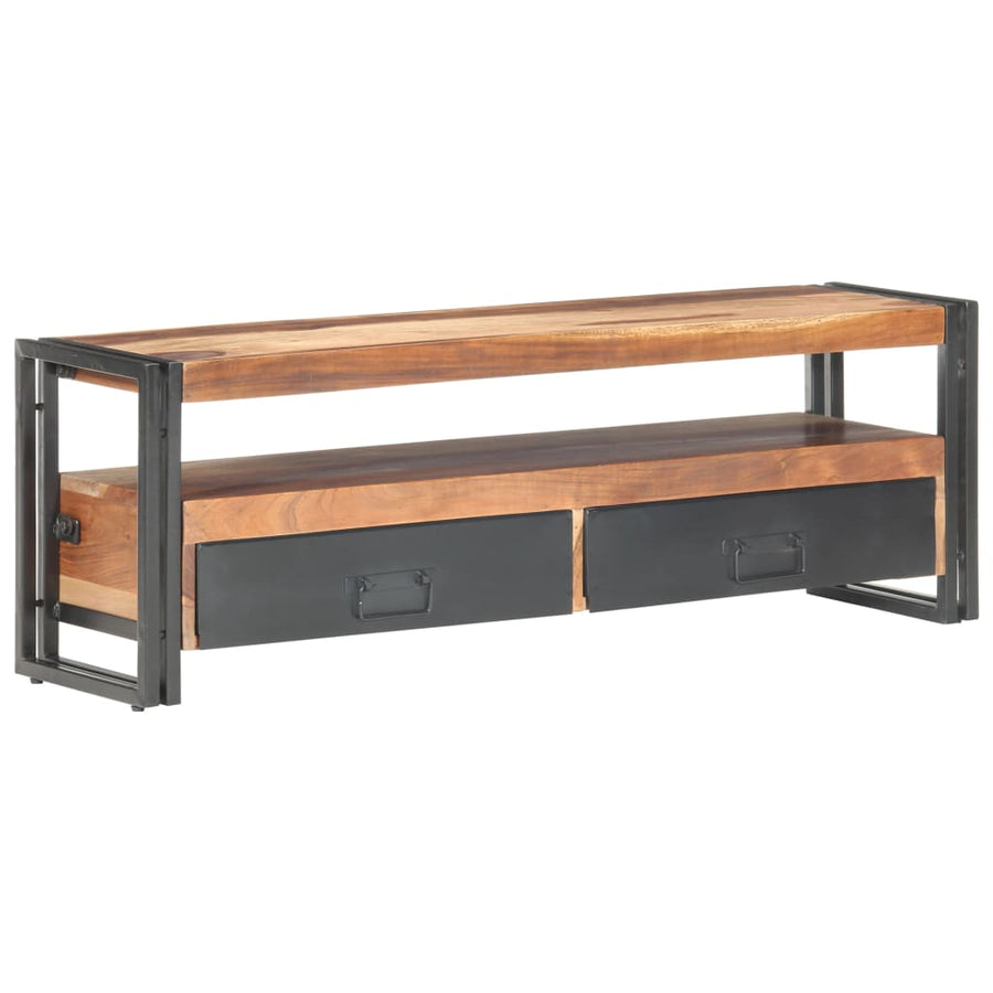 Tv-Meubel 120X30X40 Cm Massief Hout Met Sheesham Afwerking