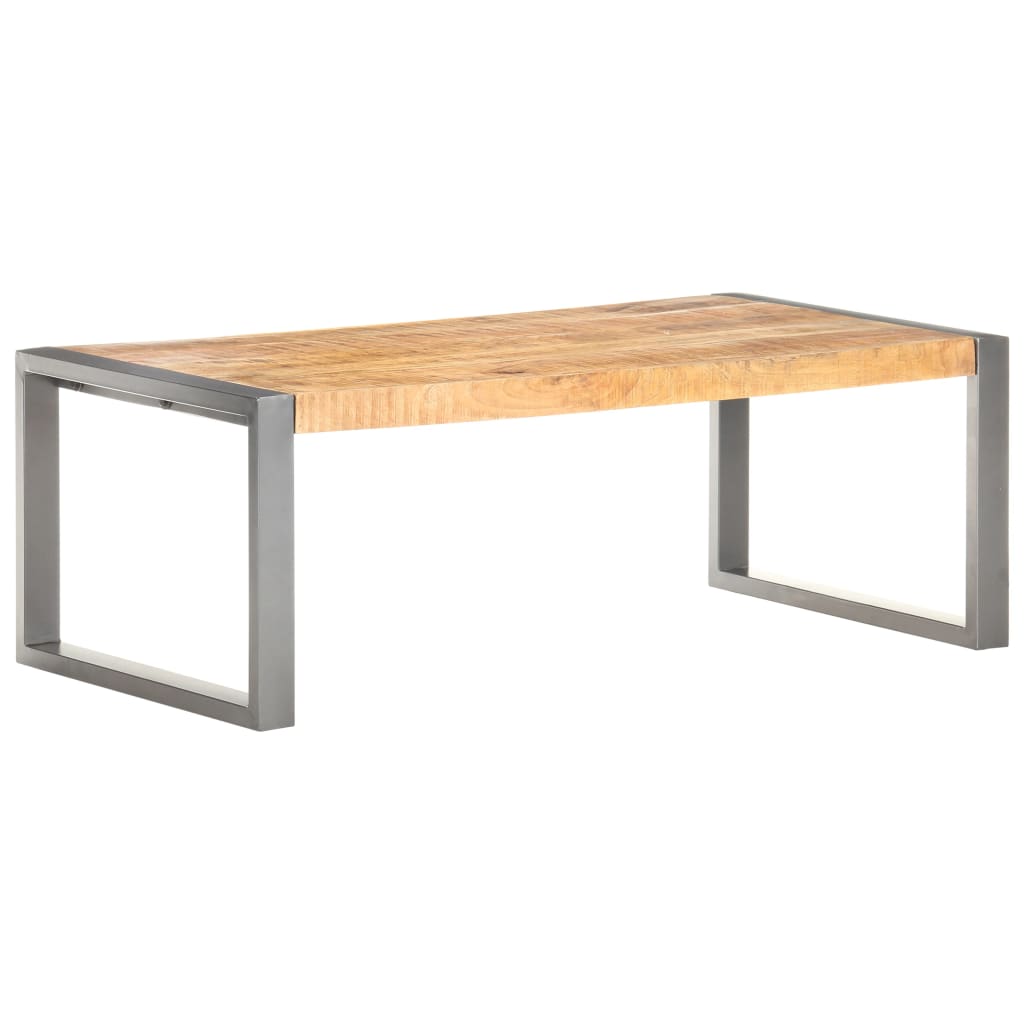 Salontafel 0X60X40 Cm Ruw Mangohout Grijs