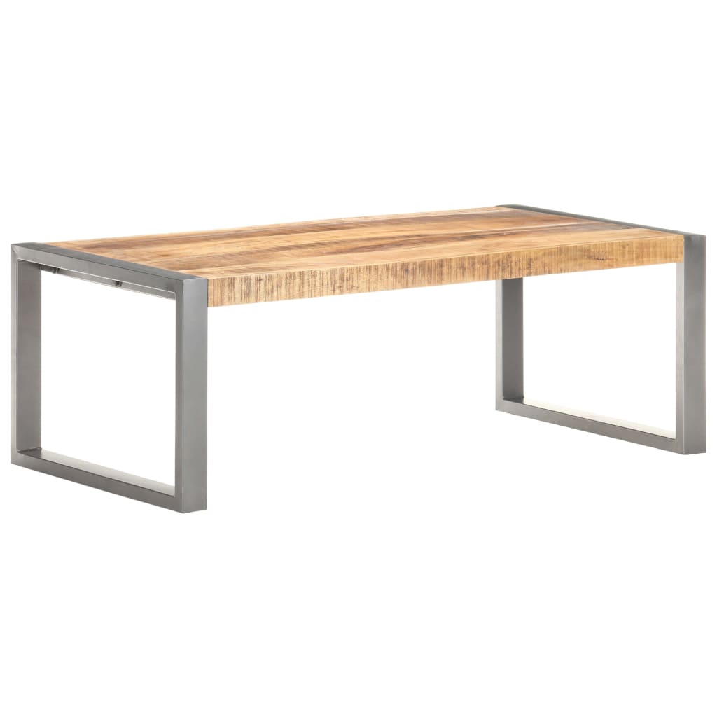Salontafel 0X60X40 Cm Ruw Mangohout Grijs