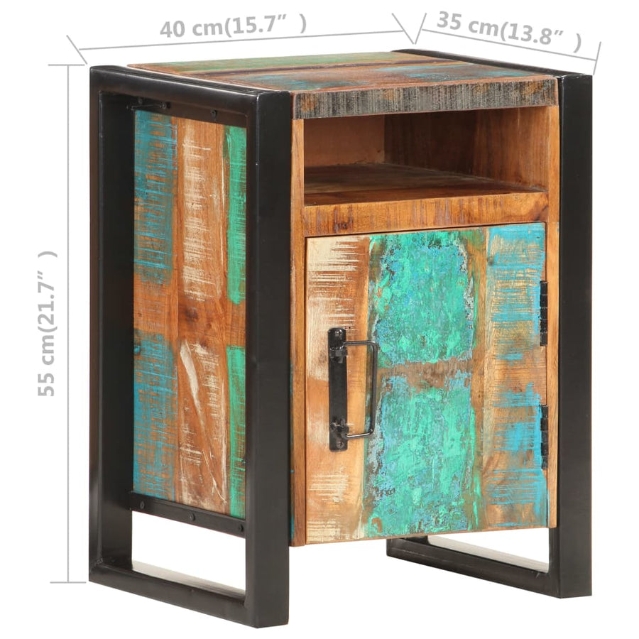 Nachtkastje 40X35X55 Cm massief gerecycled hout