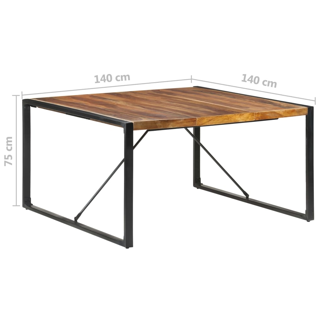 Eettafel 40X40X75 Cm Met Sheesham Afwerking Zwart Massief hout