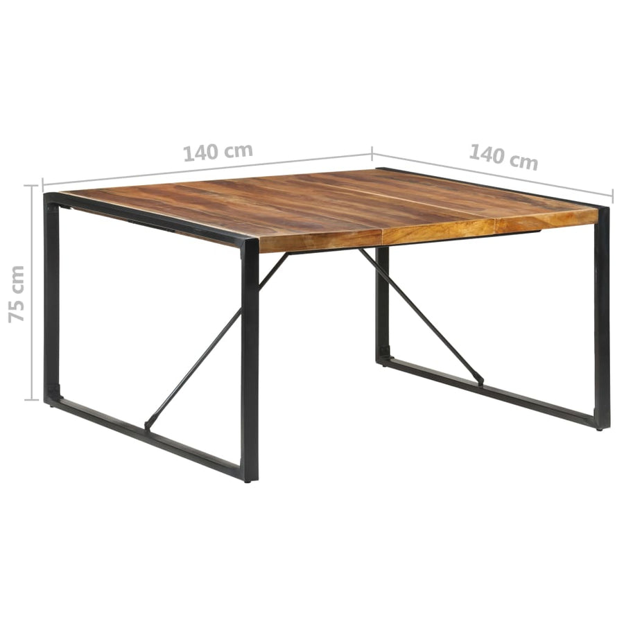 Eettafel 40X40X75 Cm Met Sheesham Afwerking Zwart Massief hout