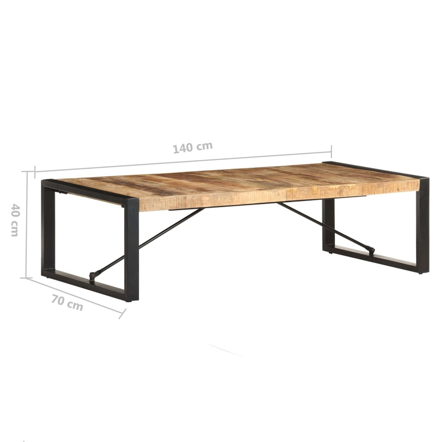 Salontafel 140x70x40 cm ruw mangohout