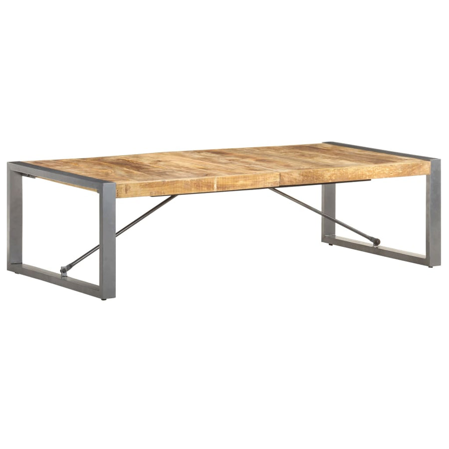 Salontafel Grijs 140 x 70 x 40 cm Ruw mangohout
