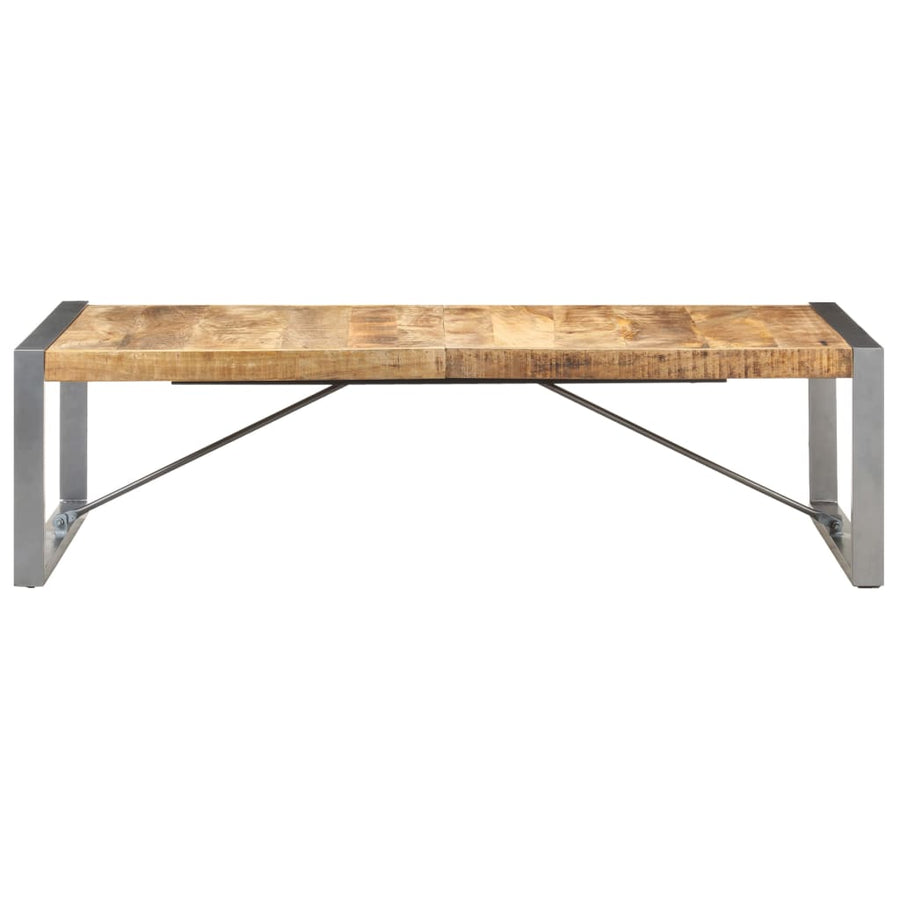 Salontafel Grijs 140 x 70 x 40 cm Ruw mangohout