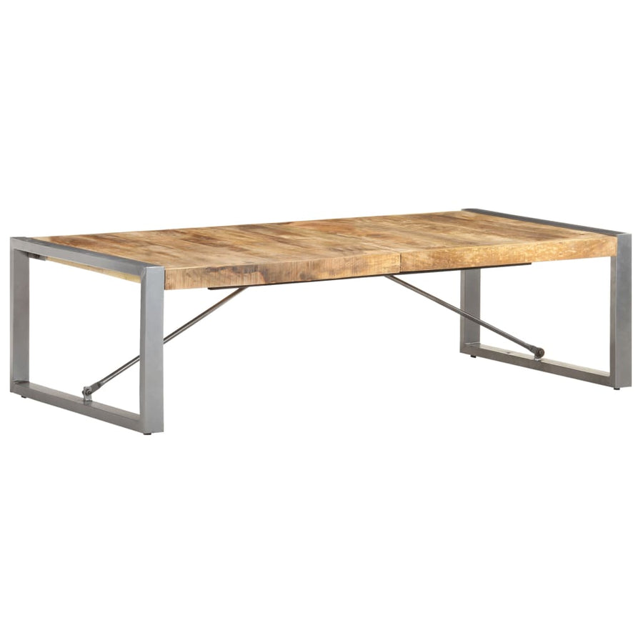 Salontafel Grijs 140 x 70 x 40 cm Ruw mangohout