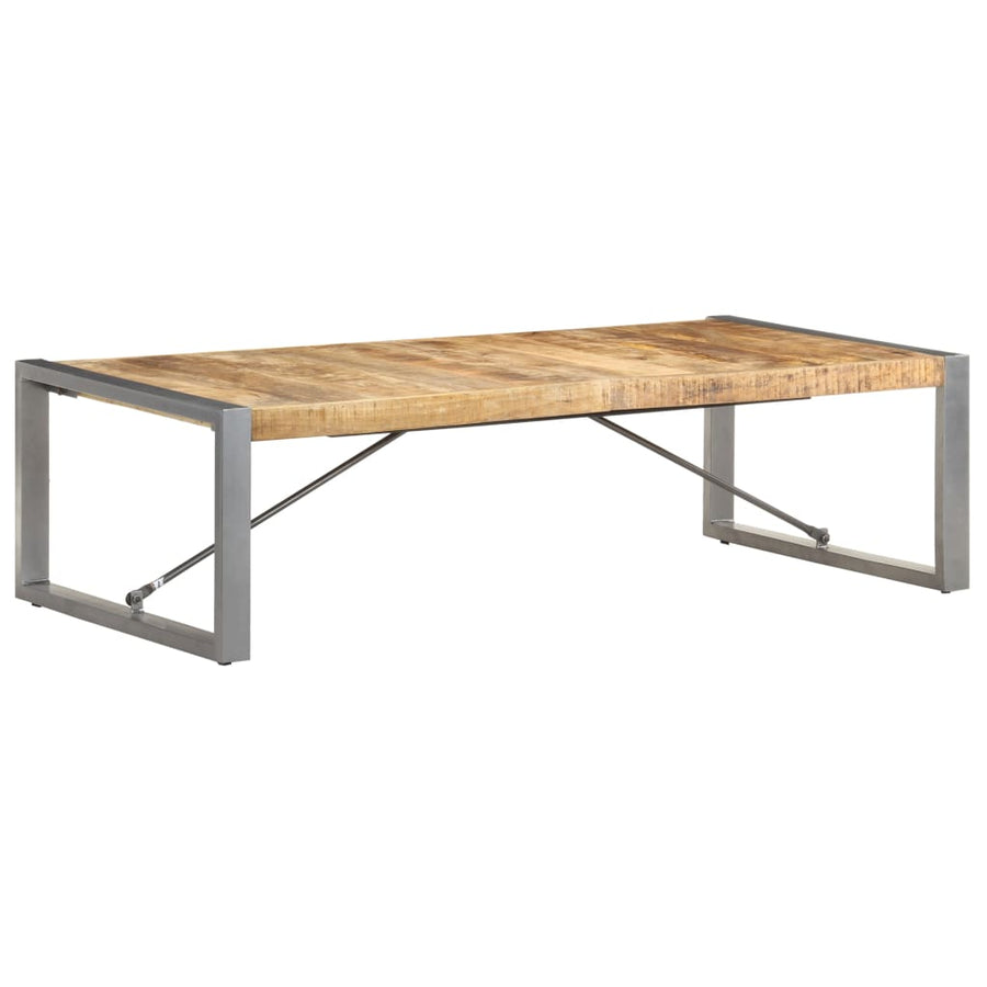 Salontafel Grijs 140 x 70 x 40 cm Ruw mangohout