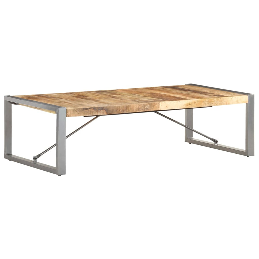 Salontafel Grijs 140 x 70 x 40 cm Ruw mangohout