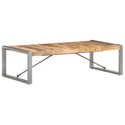 Salontafel Grijs 140 x 70 x 40 cm Ruw mangohout