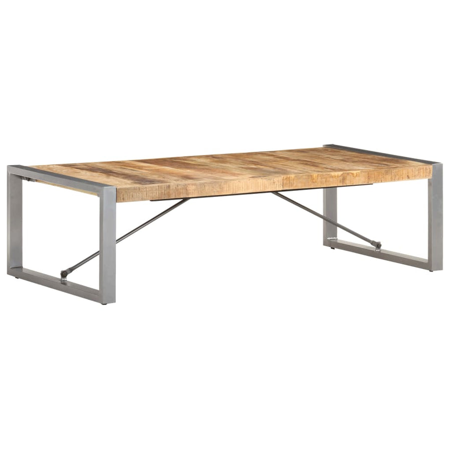 Salontafel Grijs 140 x 70 x 40 cm Ruw mangohout
