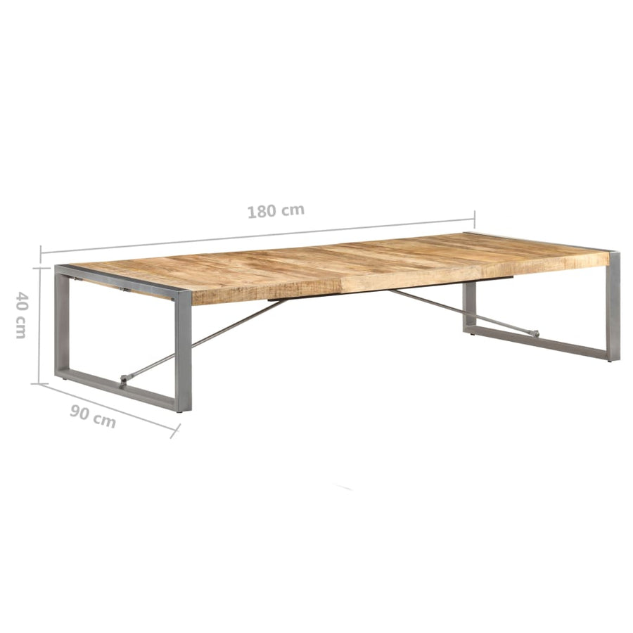 Salontafel Grijs 180 x 90 x 40 cm Ruw mangohout